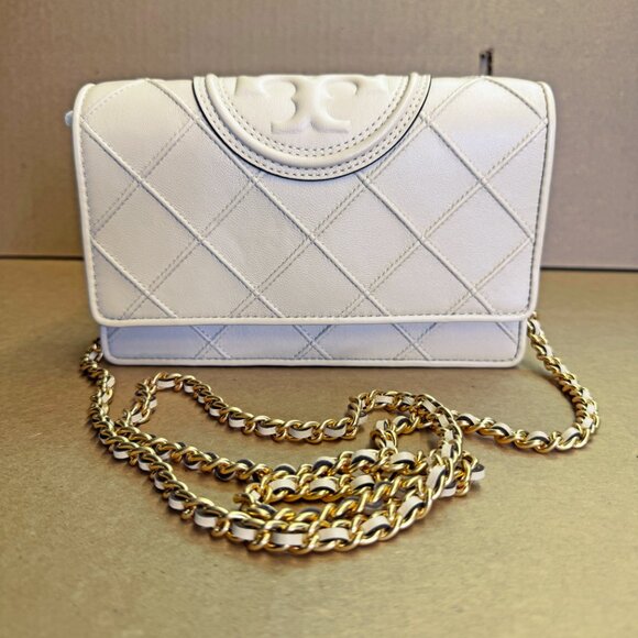 Tory Burch Fleming Leather Crossbody – New Cream - Picture 5 of 10